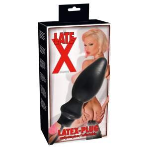 The Late X Collection - Latex Opblaasbare Butt Plug - Handpomp