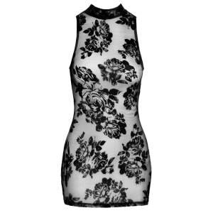 Noir Handmade - Mini Jurk - Gaas - Flockprint - Zwart