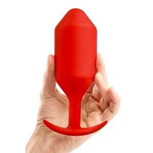 b-Vibe - Snug Plug 6 - Verzwaarde Butt Plug - Siliconen - Rood