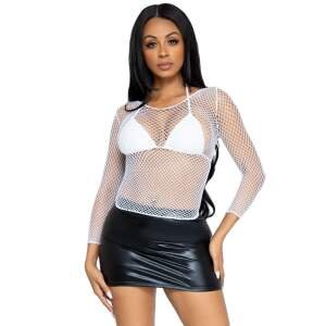 Leg Avenue - Top Visnet - Lange Mouw - Wit