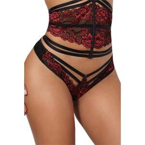 Axami - Sensual Paradise - String - Kant - Rood - Zwart