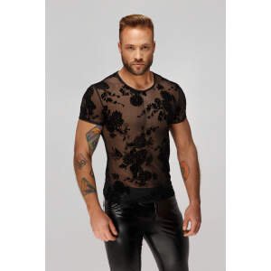 Noir Handmade - H073 - Shirt - Flockprint - Gaas - Zwart