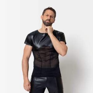 Patrice Catanzaro - Hakon Shirt - Gaas - Pu-Leer -  Zwart