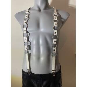 Bizonder - Bretels met Grote Ringen - Leer - Wit