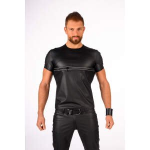 Benno von Stein - Shirt Tyraxo - Reflecterende Lijnen - PU-leer - Zwart