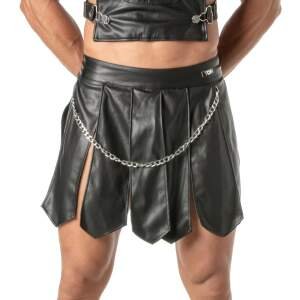 TOF PARIS - Kinky Gladiator Rok - Ketting - PU-leer - Zwart