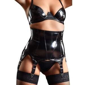 Patrice Catanzaro - Nell Jarretel Gordel - Lak - Verwisselbare Straps - Zwart