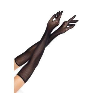 Voeg drama en stijl toe met deze lange visnet handschoenen. Sexy, stretchy en perfect voor burlesque, gothic looks of een gedurfde party outfit. One size fits most.