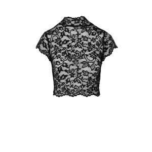 Noir Handmade - F303 Essence - Crop Top - Korte mouwen - Kant - Zwart