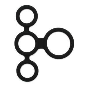 Rimba - Quatro Cockring - Siliconen - Zwart
