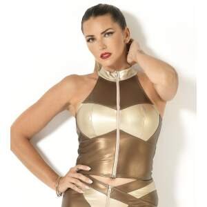 Patrice Catanzaro - Top Cybellea - PU-leer - Goud - Brons - Metallic
